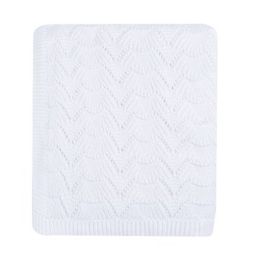 Manta de Tricot Coquille - Branco