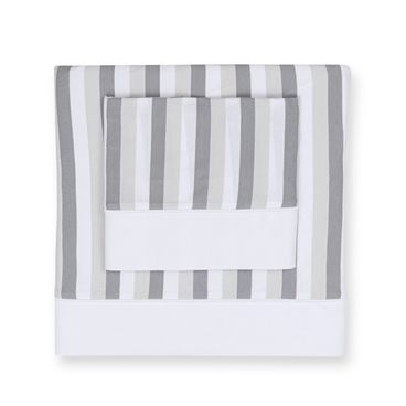 Jogo de Lençol New Stripe Malha - Cinza