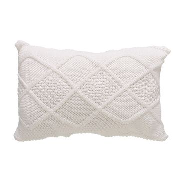 Porta-Travesseiro Tricot Diamond - Branco