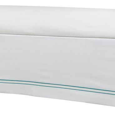 Saia de Cama Liberty 200 Fios - Branco / Esmeralda