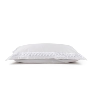 Capa de Almofada 450 Fios Poesia - Cinza / Branco
