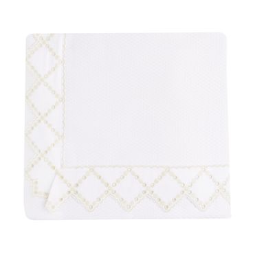 Colcha Piquet Geometric - Branco / Pérola