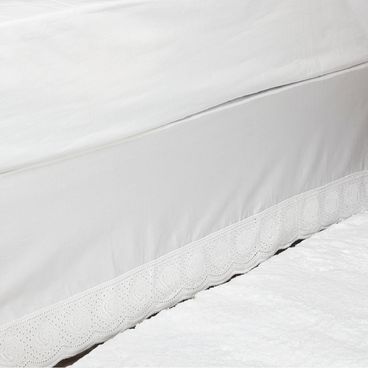 Saia de Cama Royale 320 Fios - Branco / Branco