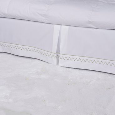 Saia de Cama Sanremo 320 Fios - Branco / Caqui