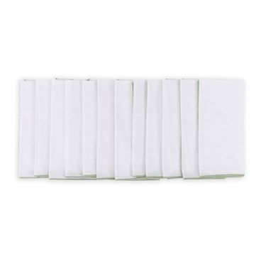 Kit 12 Guardanapos Ponto Cheio - Branco / Verde