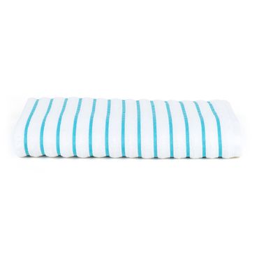 Toalha de Praia e Piscina Breton Stripes - Branco / Turquesa
