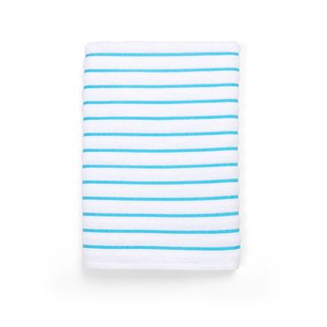 Toalha de Praia e Piscina Breton Stripes - Branco / Turquesa