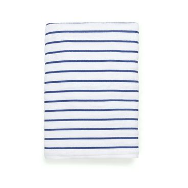 Toalha de Praia e Piscina Breton Stripes - Branco / Azul Marinho