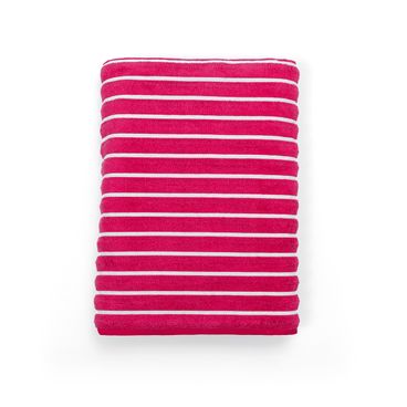 Toalha de Praia e Piscina Breton Stripes - Rosa / Branco