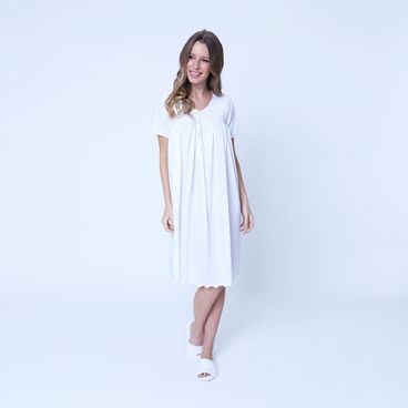 Camisola Algodão Pima Valerie - Branco / Branco