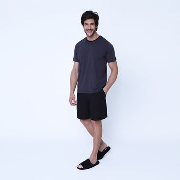 Pijama Algodão Pima Masculino Gustavo - Cinza / Preto