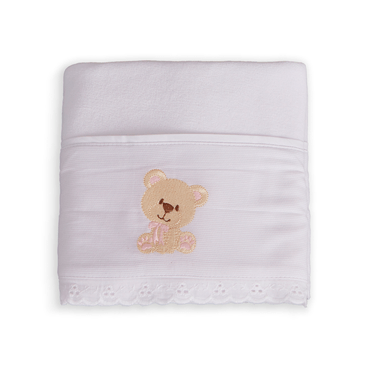 Blanket Delicato - Urso Marfim / Rosa