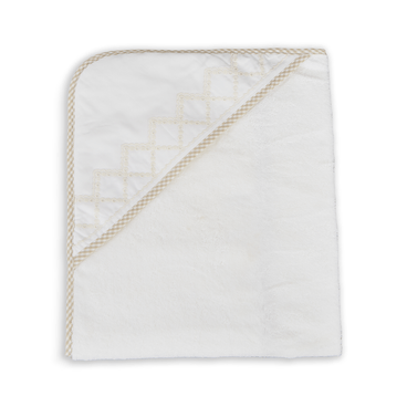 Toalha de Banho Geometric Com Capuz e Buchinha - Branco / Pérola