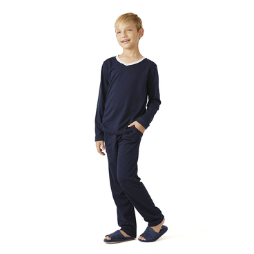 Pijama Elton Infantil - Marinho/Mescla Claro