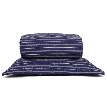 Colcha Com Porta-Travesseiro Modern Stripes 400 Fios - Azul