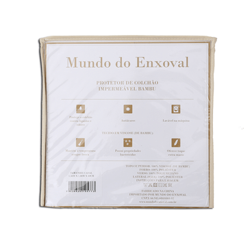 Protetor de Colchão Impermeável Bambu - Branco