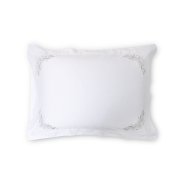 Fronha Leaf 600 Fios - Branco / Prata