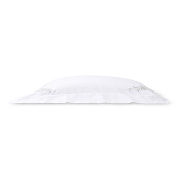 Fronha Leaf 600 Fios - Branco / Prata