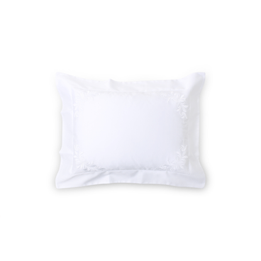 Capa de Almofada Leaf 600 Fios - Branco / Branco