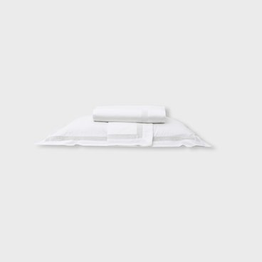 Jogo de Lençol Mediterrâneo 600 Fios - Branco / Branco