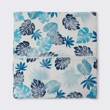 Toalha de Mesa Foliage - Branco / Azul
