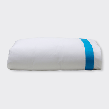 Capa de Edredom Luna 400 Fios - Branco / Azul Royal