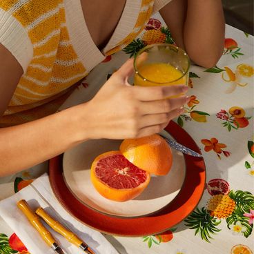 Toalha de Mesa Breakfast - Branco / Amarelo