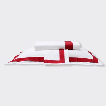 Capa de Edredom Luna 400 Fios - Branco / Vermelho