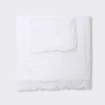 Jogo de Lençol Luxury 450 Fios - Branco / Branco
