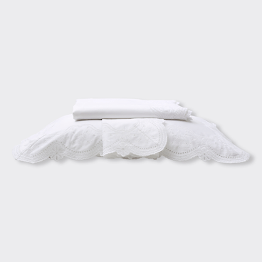 Jogo de Lençol Luxury 450 Fios - Branco / Branco