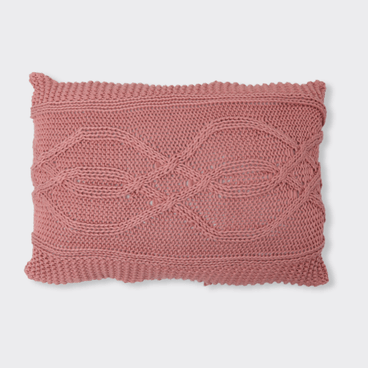 Capa de Almofada Tricot Entrelacê - Rosa