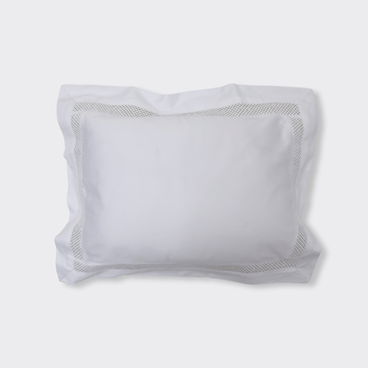 Capa de Almofada Mediterrâneo 600 Fios - Branco / Branco