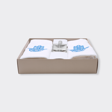 Kit Lavabo C/ Home Spray Mao de Fatima - Branco / Azul