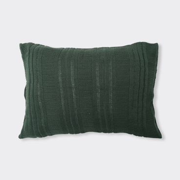 Capa de Almofada Tricot Canelada - Verde Musgo