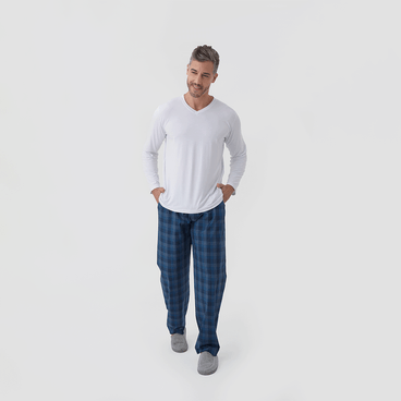 Pijama Oxford - Azul Marinho