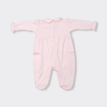 Macacão Pima  Baby Bordado Poodle - Rosa