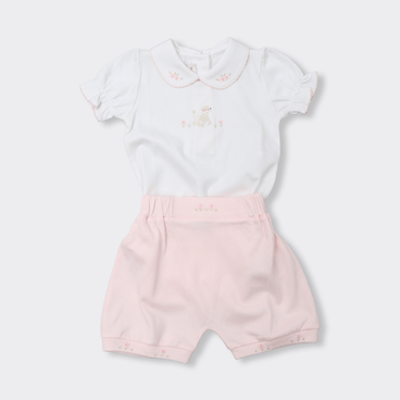 Conjunto Daphne - Branco / Rosa