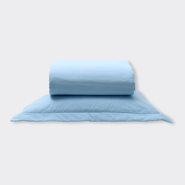 Colcha Basic Com Porta-Travesseiro 200 Fios - Azul