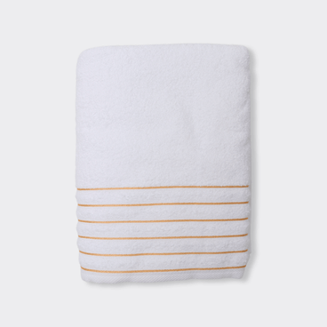 Toalha de Banho New Stripes Gigante - Branco / Amarelo