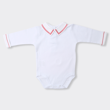 Body Lyon - Branco / Vermelho