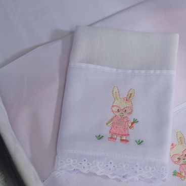 Babinha Coelho Oculos - Branco / Rosa