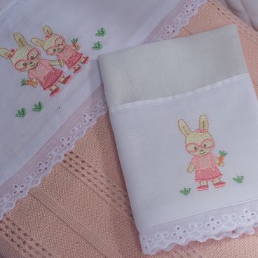 Babinha Coelho Oculos - Branco / Rosa
