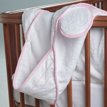 Toalha de Banho C/ Capuz Sense - Branco / Rosa