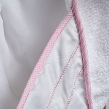 Toalha de Banho C/ Capuz Sense - Branco / Rosa