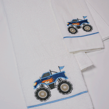 Kit Banho e Rosto Big Foot Car - Branco / Azul Claro