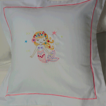 Capa de Almofada Mermaid - Branco / Rosa