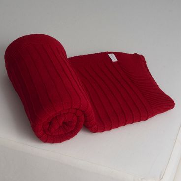 Manta Tricot Ligne - Vermelho Camille