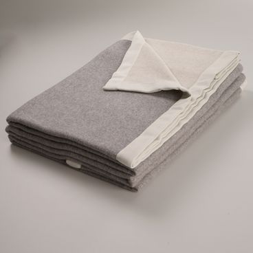 Cobertor Italiano Cashmere Melody - Cinza / Marfim
