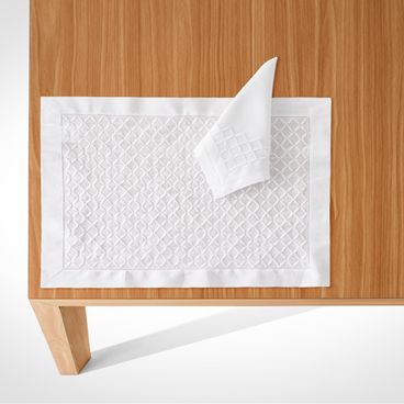 Jogo Americano Abelia - Branco / Branco
