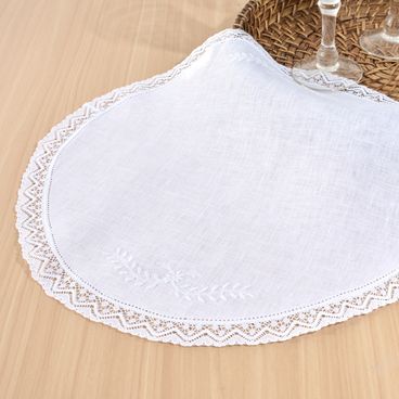 Toalha de Bandeja Olivia 35 Cm Red - Branco